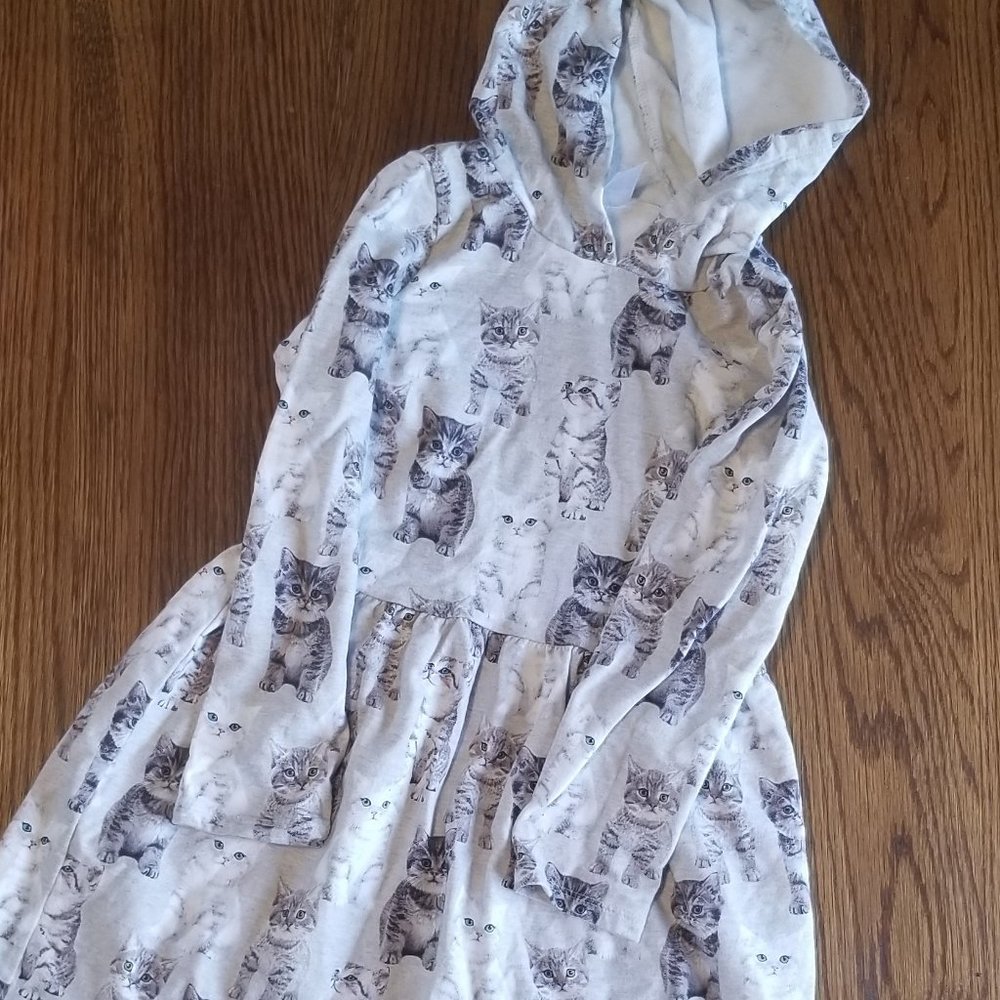 Girl Carters Kitty Hooded Dress - Size 8